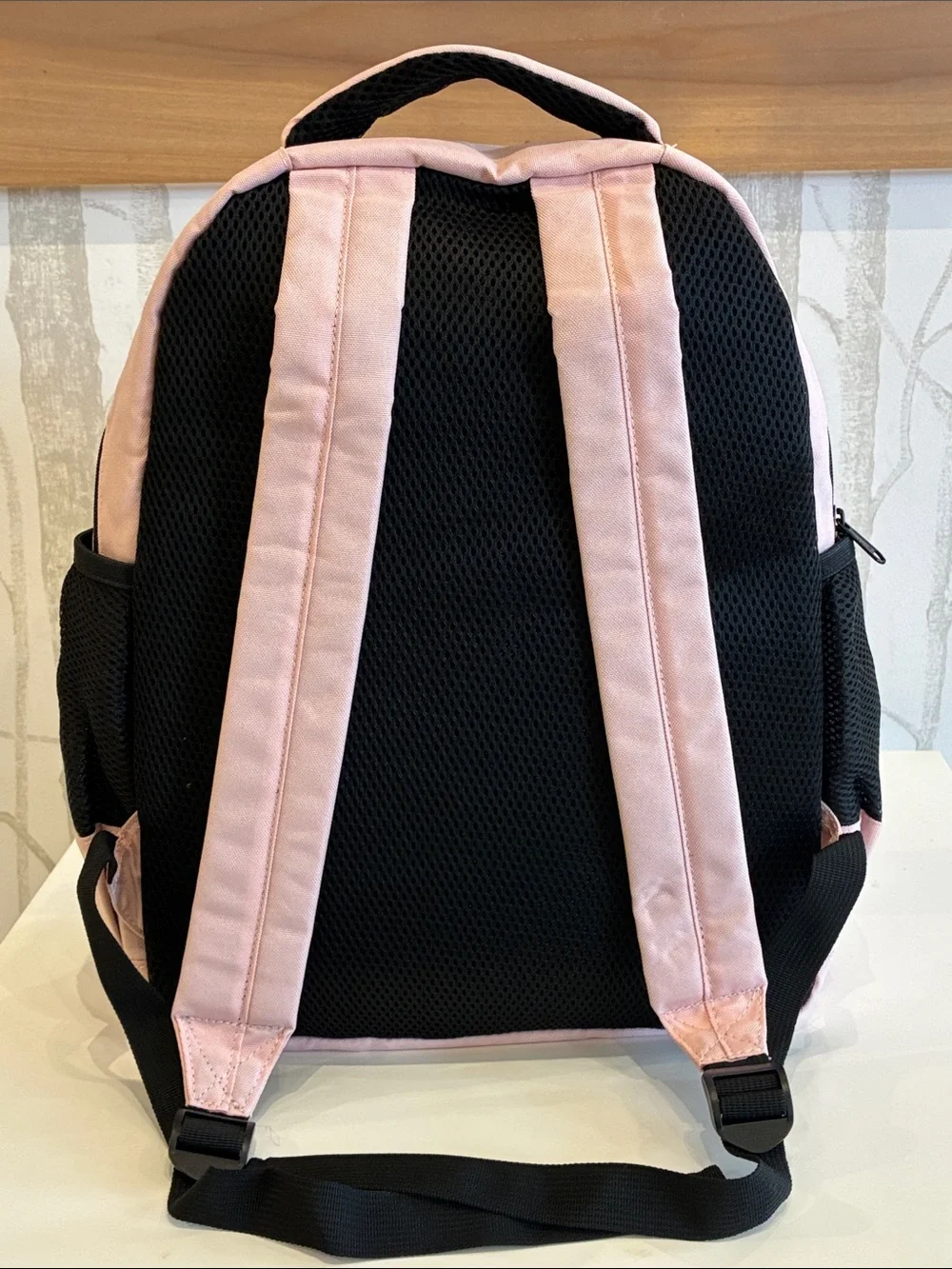 Personalized Pink Kids Backpack with Patch Details